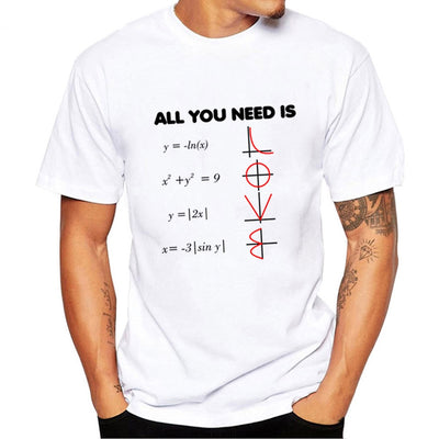 All You Need Is Love Math T Shirts Summer Fashion