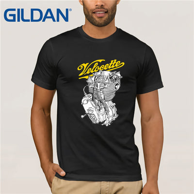 Classic British Motorcycle Engine T Shirt Men Velocette