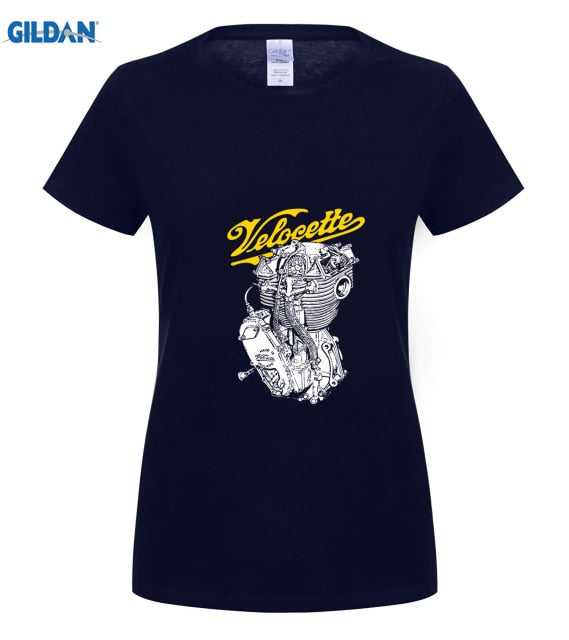 Classic British Motorcycle Engine T Shirt Men Velocette