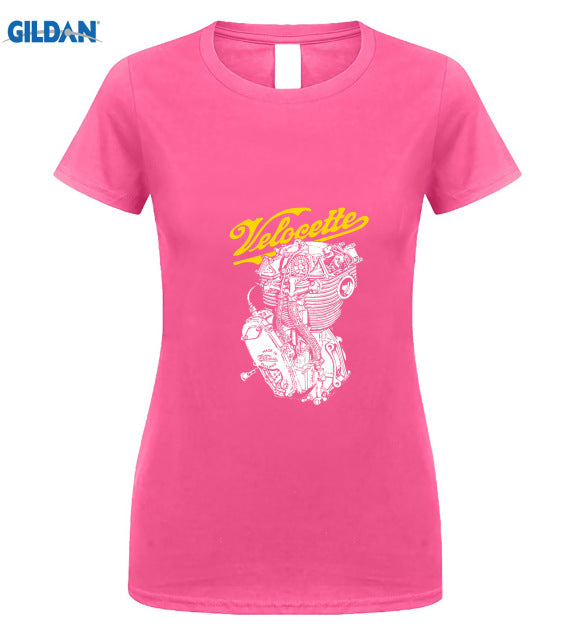 Classic British Motorcycle Engine T Shirt Men Velocette